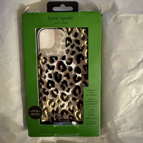 Kate Spade Leopard Print Phone Case - Black, Brown, and Gold-open box - Picture 7 of 12